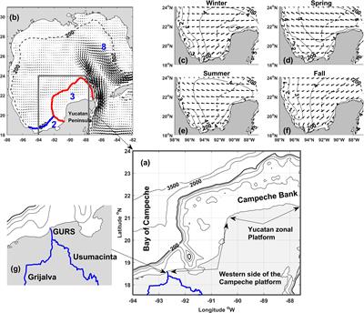 Effect of the Grijalva-Usumacinta system on the circulation adjacent to the eastern shelf of Yucatan